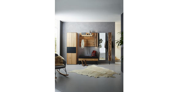 GARDEROBENPANEEL 118/87/35 cm - Eichefarben/Anthrazit, Natur, Holz/Metall (118/87/35cm) - Valnatura