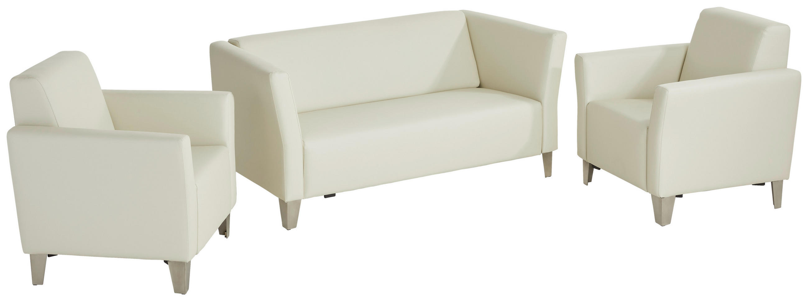 GARTENSET 3-teilig Lederlook 3-teilig  - Hellgelb, Design, Leder/Textil - Livetastic