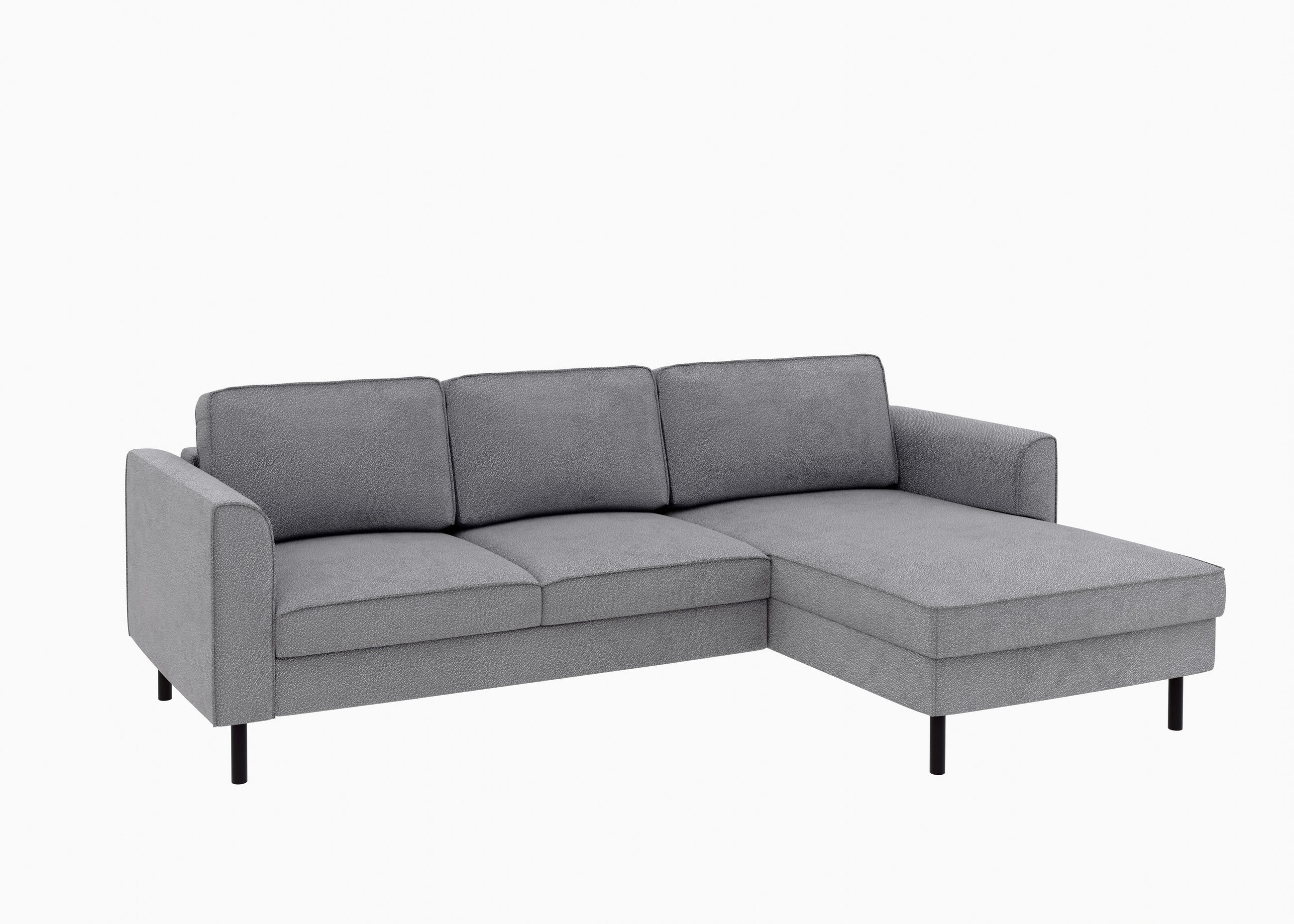 ECKSCHLAFSOFA  mit Bettkasten erhältlich, Sitzqualitäten, Schlafen auf Sitzhöhe, Bettfunktion erhältlich, Rücken echt, Armteil links, Armteil rechts Struktur Anthrazit  - Anthrazit/Schwarz, MODERN, Textil/Metall (232/161cm) - Trendmanufaktur
