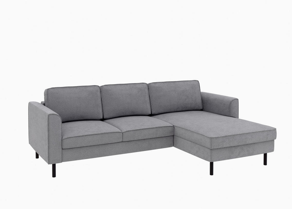 ECKSCHLAFSOFA  mit Bettkasten erhältlich, Sitzqualitäten, Schlafen auf Sitzhöhe, Bettfunktion erhältlich, Rücken echt, Armteil links, Armteil rechts Struktur Anthrazit  - Anthrazit/Schwarz, MODERN, Textil/Metall (232/161cm) - Trendmanufaktur