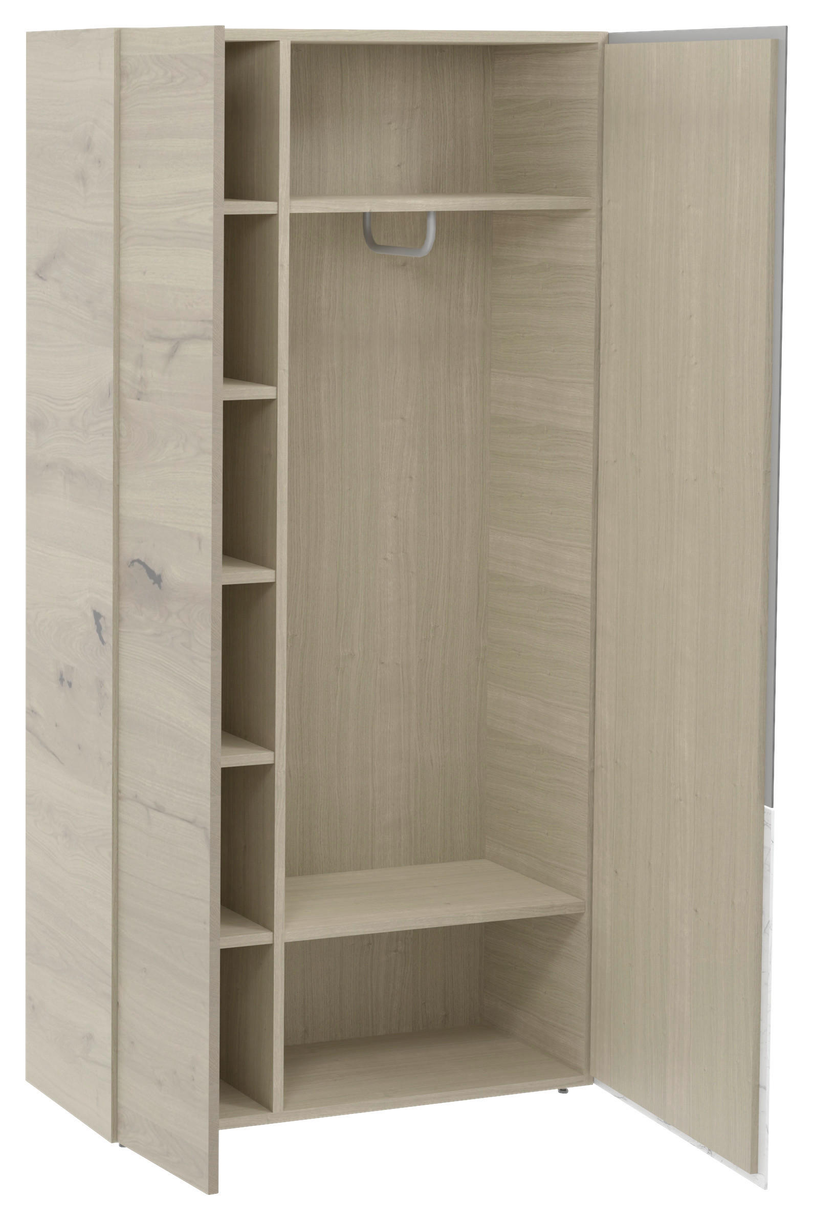 GARDEROBENSCHRANK  in 96/194/41,6 cm  - Hellbraun/Eichefarben, Natur, Glas/Holz (96/194/41,6cm) - Voglauer