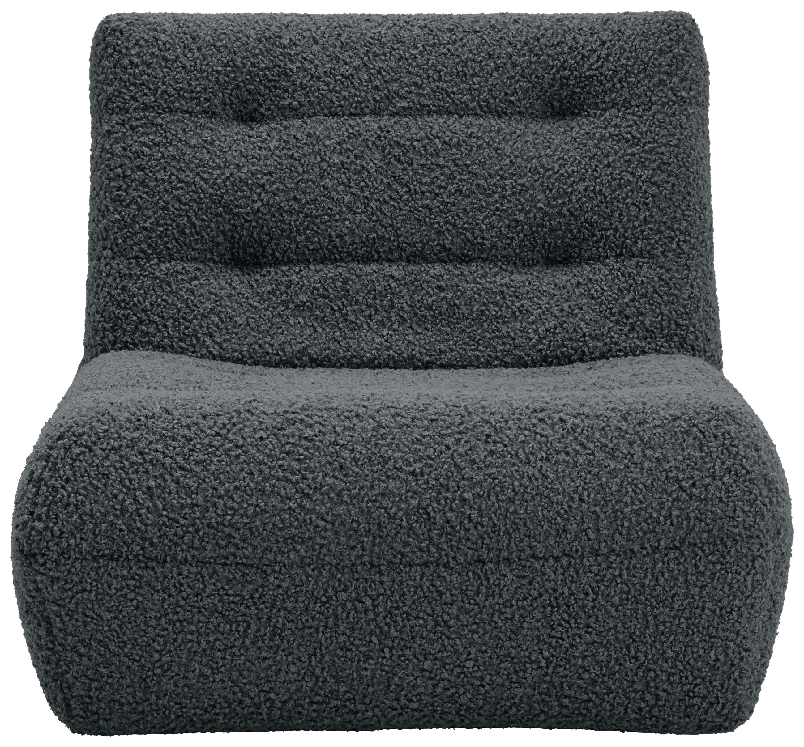 SCHLAFSESSEL Teddystoff Anthrazit    - Anthrazit/Schwarz, KONVENTIONELL, Kunststoff/Textil (90/85/100cm) - Carryhome