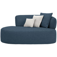 RÉCAMIERE in Plüsch Creme, Dunkelblau  - Creme/Schwarz, MODERN, Kunststoff/Textil (166/86/105cm) - Hom`in