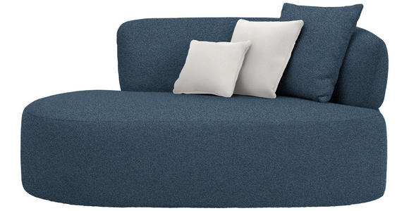 RÉCAMIERE  in Plüsch Creme, Dunkelblau  - Creme/Schwarz, MODERN, Kunststoff/Textil (166/86/105cm) - Hom`in