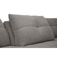 ECKSOFA Graubraun Chenille Armlehnenkissen, Rücken echt, Sitztiefenverstellung  - Graubraun/Schwarz, KONVENTIONELL, Textil/Metall (313/215cm) - Hom`in