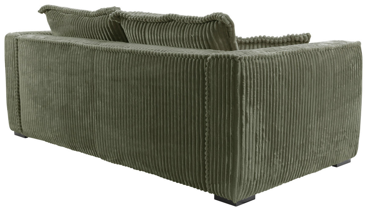 SOFA in Cord Grün  - Schwarz/Grün, Design, Holz/Textil (223/95/121cm) - MID.YOU