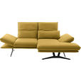 ECKSOFA  in Echtleder Gelb  210/130 cm  - Gelb/Schwarz, Design, Leder/Metall (210/130cm) - Dieter Knoll