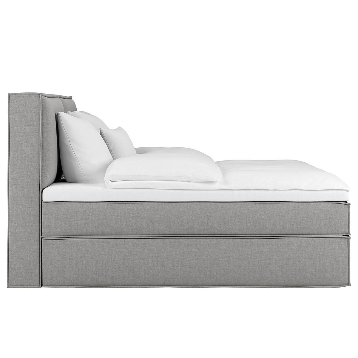 BOXSPRINGBETT 240/200 cm  in Hellgrau  - Hellgrau, Design, Textil (240/200cm) - home24