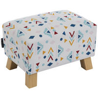 HOCKER Flachgewebe Multicolor, Weiß  - Buchefarben/Multicolor, Design, Holz/Textil (40/28/28cm) - Max Winzer