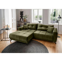 ECKSOFA RESTATO Grün Velours  - Schwarz/Grün, MODERN, Textil/Metall (177/246cm) - MID.YOU