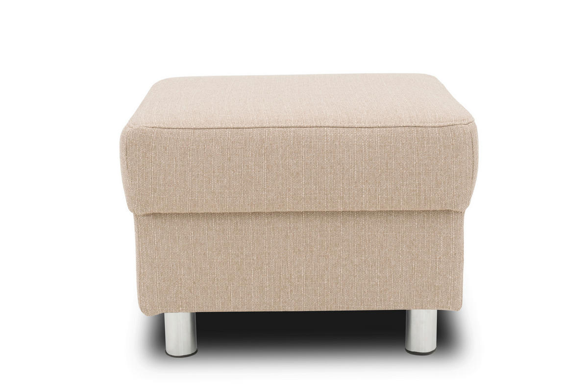 HOCKER in Textil Beige  - Chromfarben/Beige, KONVENTIONELL, Textil/Metall (54/40/54cm) - MID.YOU