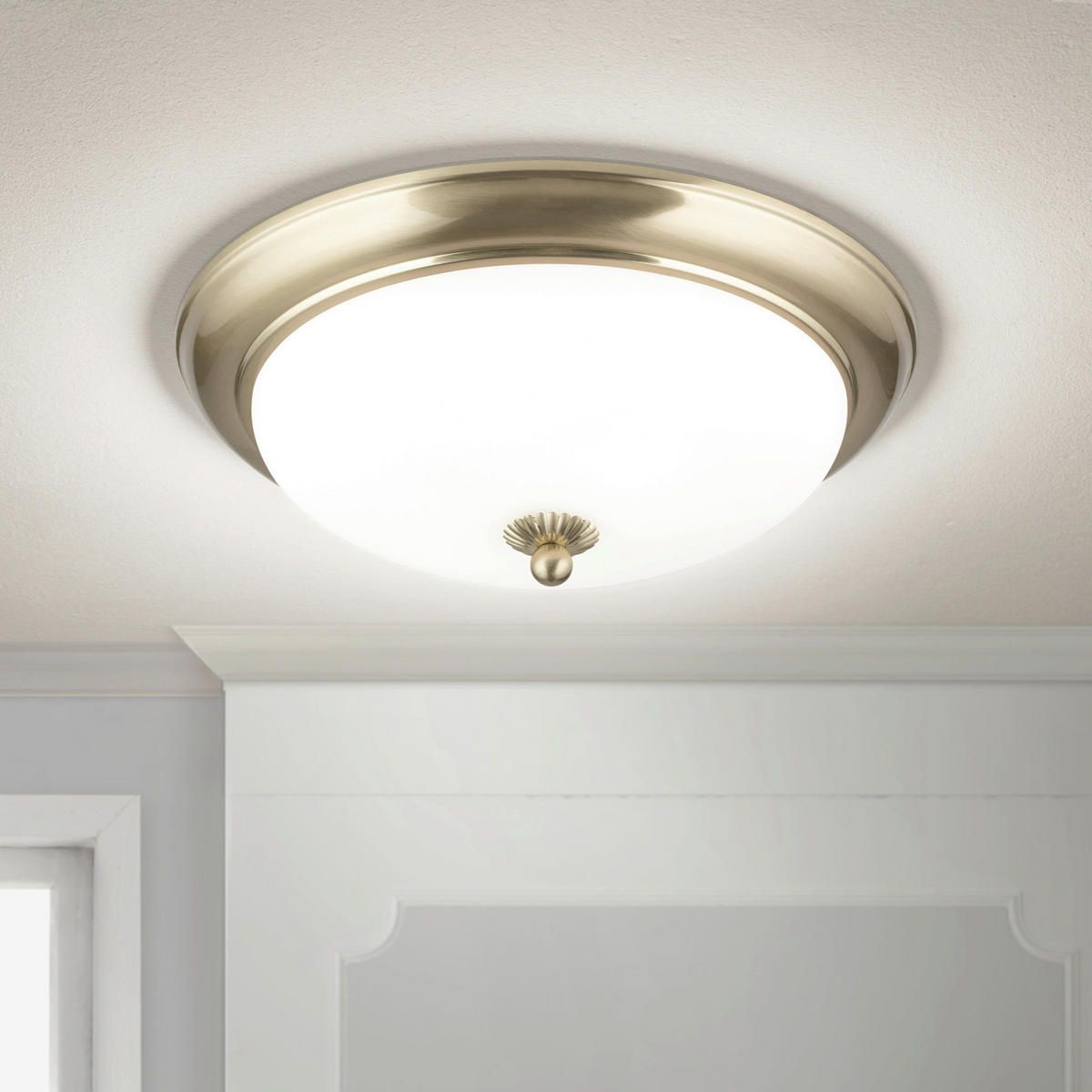 DECKENLEUCHTE Empira 35,5/12,5 cm   - Messingfarben, LIFESTYLE, Glas/Metall (35,5/12,5cm)