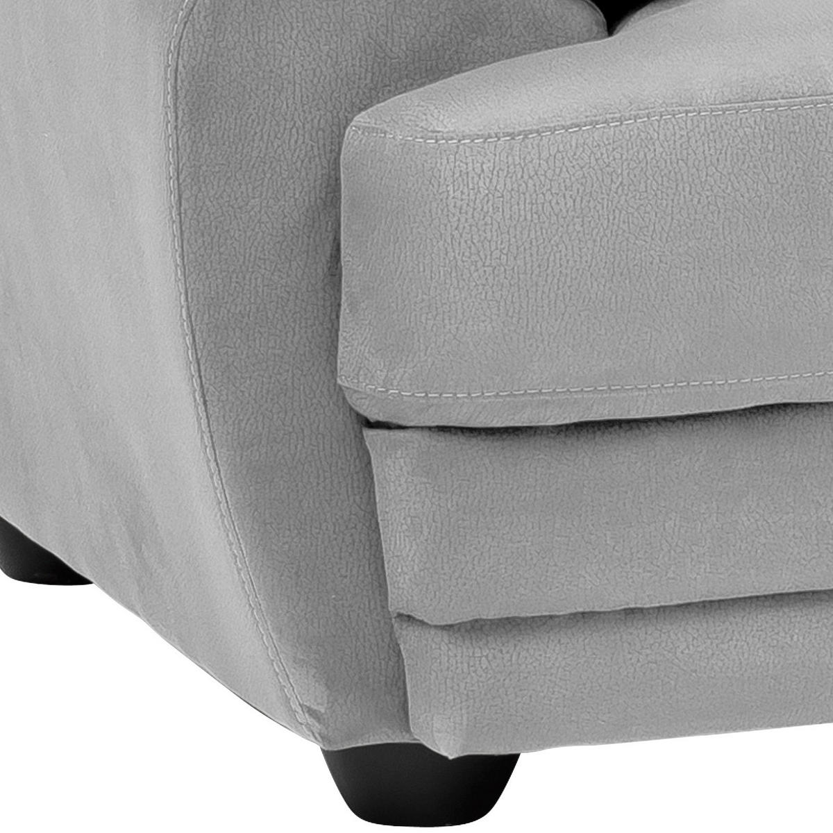 SESSEL in Mikrofaser Hellgrau  - Hellgrau/Schwarz, Design, Kunststoff/Textil (117/97/100cm) - Livetastic
