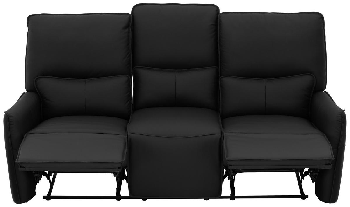 ÜLŐGARNITÚRA bőr fekete  - fekete, Konventionell, műanyag/bőr (191/139/82/99/96cm) - MID.YOU