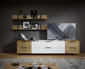 WOHNWAND  290/172/44 cm  in Weiß, Eichefarben  - Eichefarben/Schwarz, MODERN, Holzwerkstoff/Metall (290/172/44cm) - Livetastic