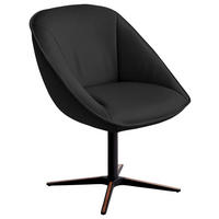 ARMLEHNSTUHL  Beinauswahl, Lederauswahl, Stoffauswahl, inklusive Armlehnen, automatische Rückholfunktion, gepolsterte Armlehnen, Sitzfläche 320° drehbar  Echtleder  - Dunkelbraun/Schwarz, Design, Leder/Holz (63/88/70cm) - Koinor