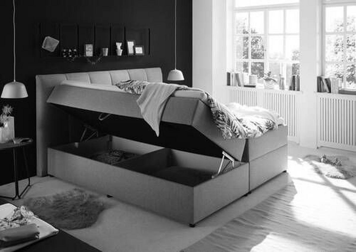 BOXSPRINGBETT 180/200 cm  in Anthrazit  - Anthrazit/Schwarz, Basics, Kunststoff/Textil (180/200cm) - MID.YOU