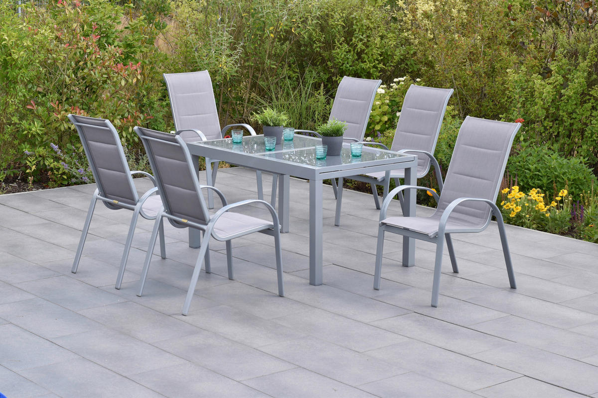 GARTENSET 9-teilig  - Silberfarben/Braun, MODERN, Textil/Metall - Gardenson