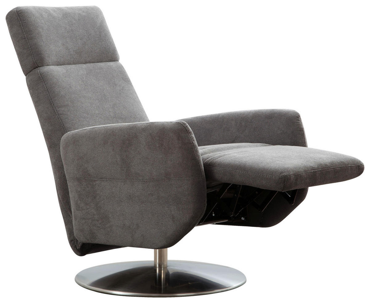 DREHSTUHL  in Flachgewebe Dunkelbraun  - Chromfarben/Dunkelbraun, Konventionell, Textil/Metall (71/110/82cm) - Sit & More