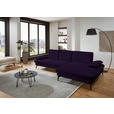 ECKSOFA in Chenille, Mikrofaser Aubergine, Violett  - Violett/Aubergine, Design, Textil/Metall (299/157cm) - Dieter Knoll