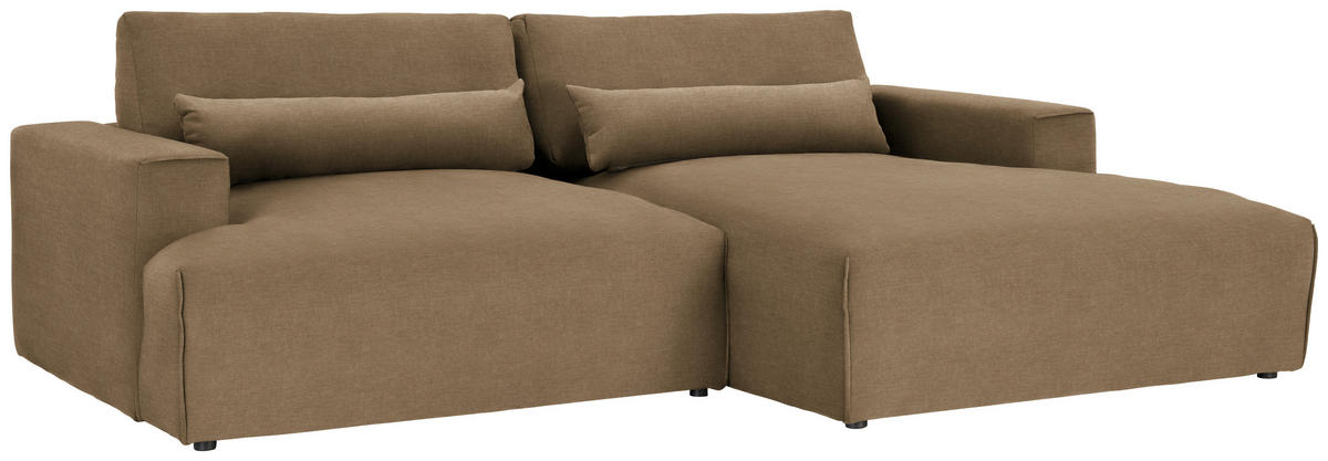 ECKSOFA Felicia in Struktur Braun  267/187 cm  - Schwarz/Braun, Design, Kunststoff/Textil (267/187cm) - Stylife