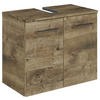 WASCHBECKENUNTERSCHRANK 60/49,8/33,3 cm  - Eiche dunkel/Chromfarben, KONVENTIONELL, Holzwerkstoff/Metall (60/49,8/33,3cm) - Sadena