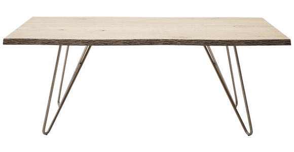 ESSTISCH in Holz, Metall 160/110/77 cm - Edelstahlfarben/Eichefarben, Design, Holz/Metall (160/110/77cm) - Dieter Knoll