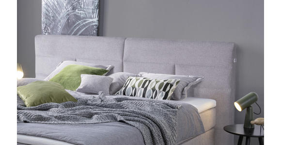 Boxspringbett mit Topper 180x200cm Hampton H2/H3 - Wengefarben/Grau, KONVENTIONELL, Textil (180/200cm) - Luca Bessoni