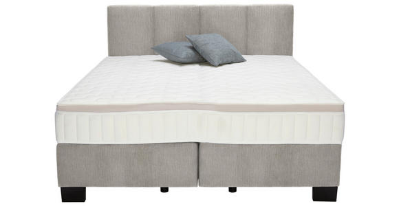 BOXSPRINGBETT 160/200 cm  in Silberfarben  - Silberfarben/Schwarz, Design, Kunststoff/Textil (160/200cm) - Hom`in