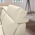 ECKSOFA in Echtleder Creme  - Creme/Alufarben, Design, Leder/Metall (271/242cm) - Cantus