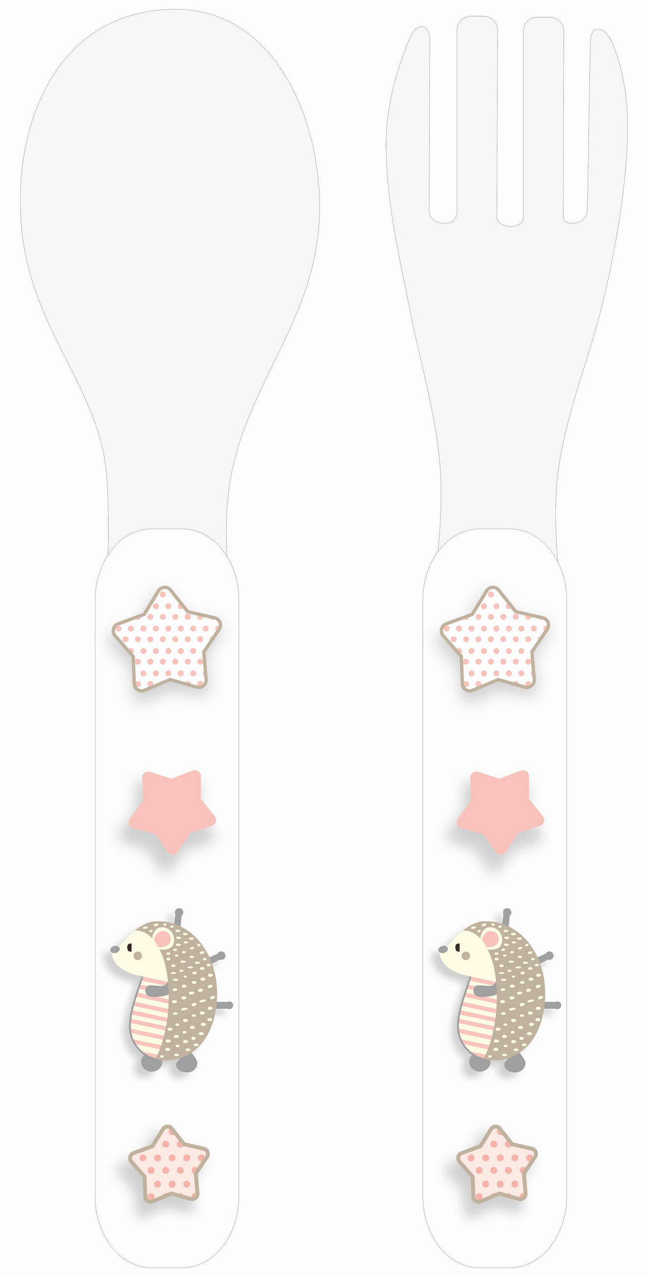 OTROŠKI JEDILNI PRIBOR - roza/bela, Trend, umetna masa (13.5cm) - My Baby Lou