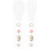 BARNBESTICK 2 delar  - vit/rosa, Trend, plast (13.5cm) - My Baby Lou