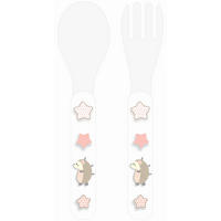 BARNBESTICK 2 delar  - vit/rosa, Trend, plast (13.5cm) - My Baby Lou