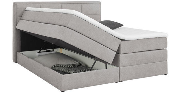 BOXSPRINGBETT 180/200 cm  in Grau  - Schwarz/Grau, KONVENTIONELL, Kunststoff/Textil (180/200cm) - Carryhome