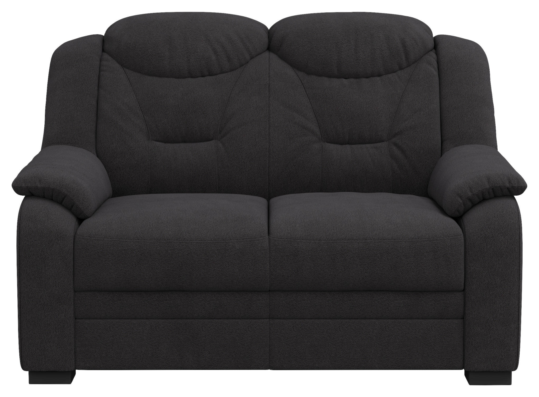 2-SITZER-SOFA Chenille Schwarz  - Schwarz, Basics, Kunststoff/Textil (138/99/99cm) - MID.YOU