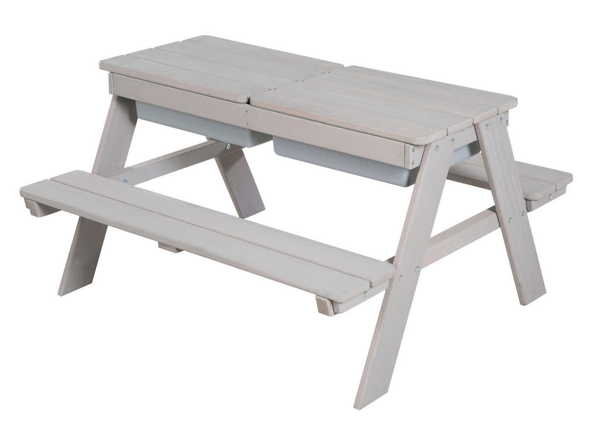 KINDER-GARTENSET Holz  - Grau, Basics, Holz (89/50/85,5cm) - Roba