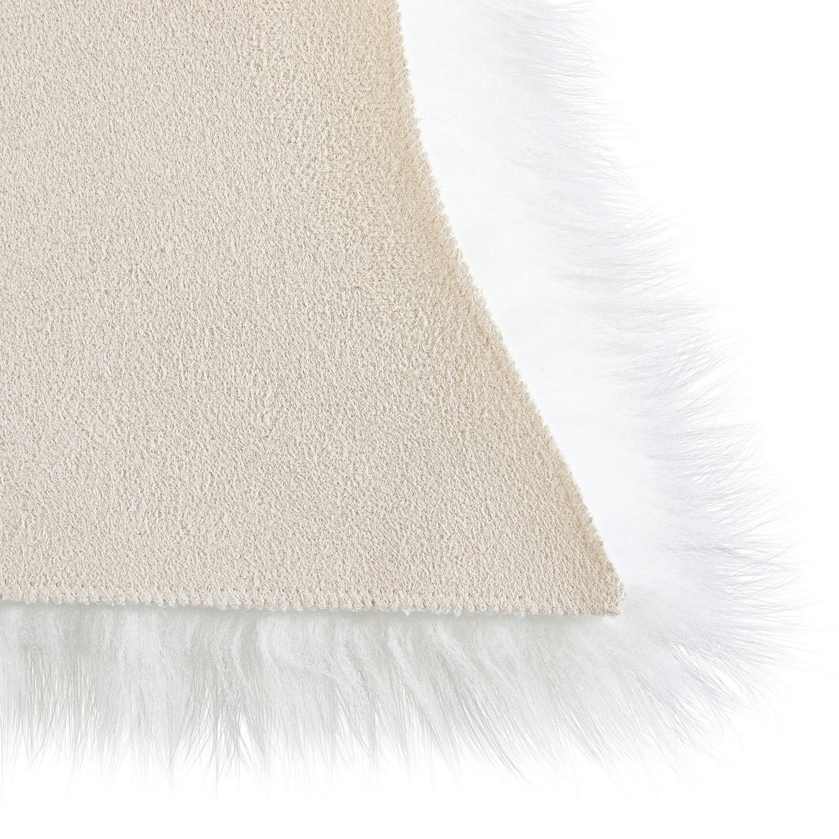 KUNSTFELL 60/90 cm Sarah Weiß Tierform  - Weiß, KONVENTIONELL, Textil (60/90cm) - Boxxx