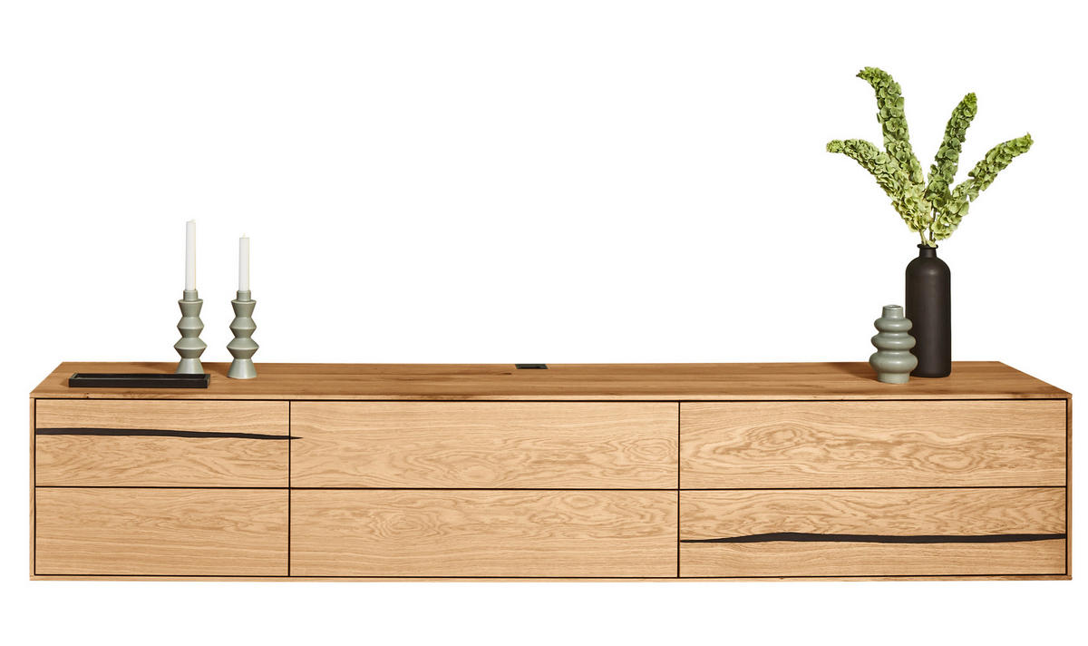 LOWBOARD  in 248/44/50 cm  - Eichefarben, Natur, Holz (248/44/50cm) - Waldwelt