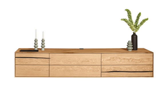 LOWBOARD  248/44/50 cm 2 Schublade(n) hängend, Beleuchtung  - Eichefarben, Natur, Holz (248/44/50cm) - Waldwelt