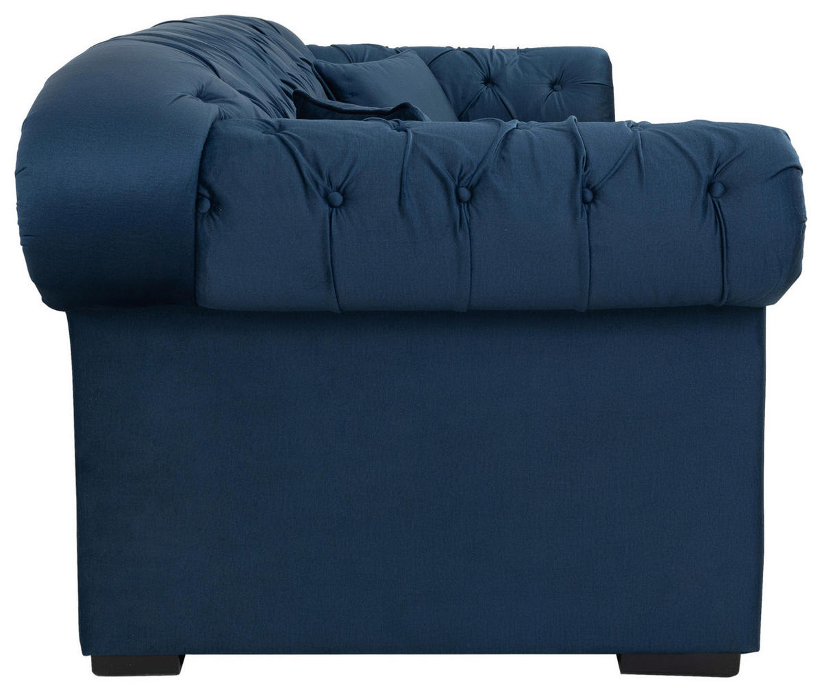 KANAPÉÁGY textil sötétkék  - sötétkék/fekete, Design, textil/fa (213/86/99cm) - MID.YOU