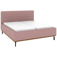 POLSTERBETT 160/200 cm,  in Altrosa, Matratze, Lattenrost, Bettkasten, H2 + H3 = mittel + fest  - Graphitfarben/Altrosa, Design, Holz/Textil (160/200cm) - Musterring