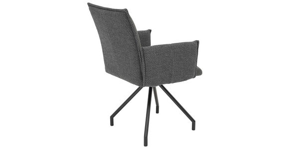 ARMLEHNSTUHL   Webstoff, Mikrofaser  - Anthrazit/Schwarz, Design, Textil/Metall (60/92/60cm) - Linea Natura