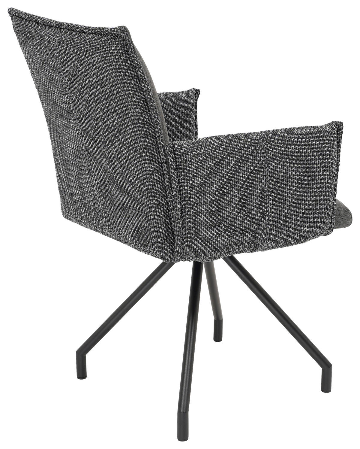 ARMLEHNSTUHL  in Webstoff, Mikrofaser  - Anthrazit/Schwarz, Design, Textil/Metall (60/92/60cm) - Linea Natura