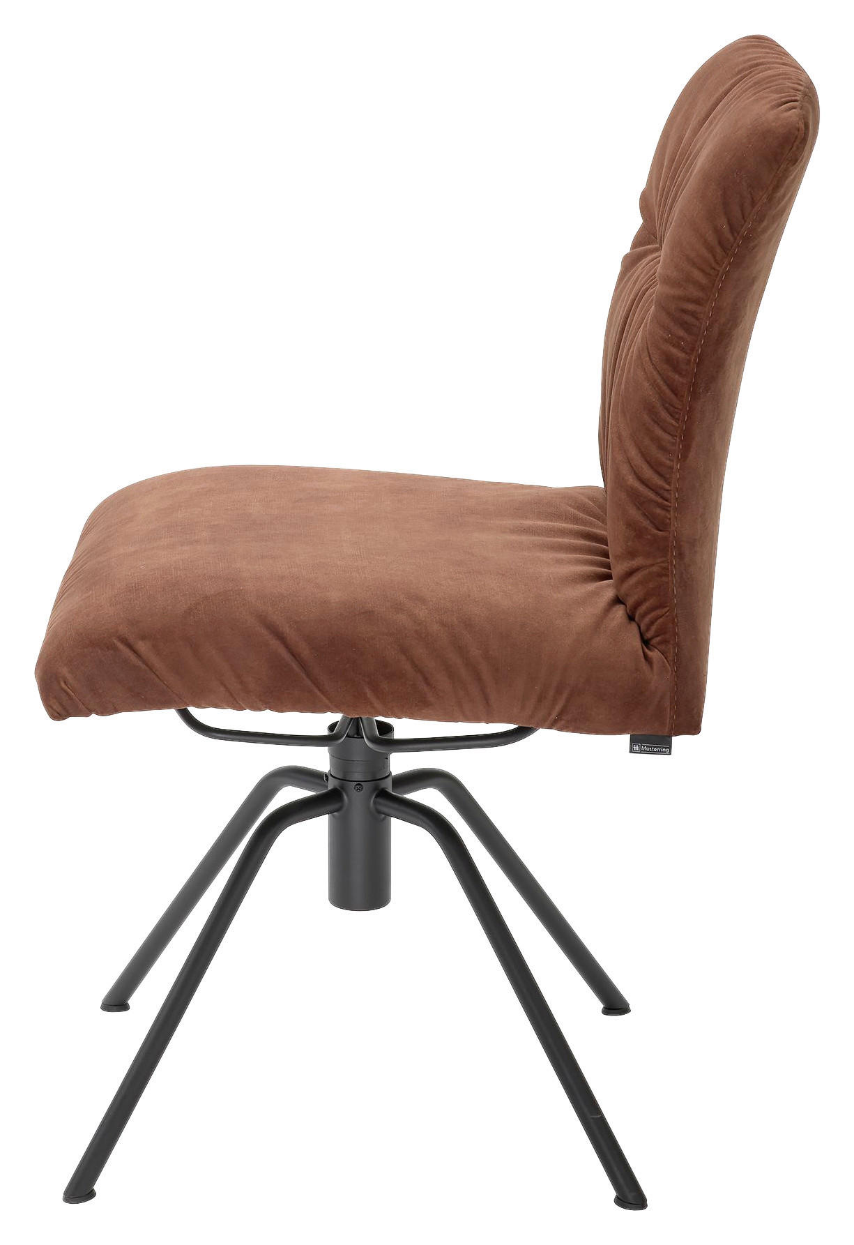 STUHL Velours Braun  - Schwarz/Braun, KONVENTIONELL, Textil/Metall (55/88/62cm) - Musterring