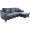 ECKSOFA Blau Struktur  - Blau/Naturfarben, KONVENTIONELL, Holz/Textil (228/150cm) - P & B