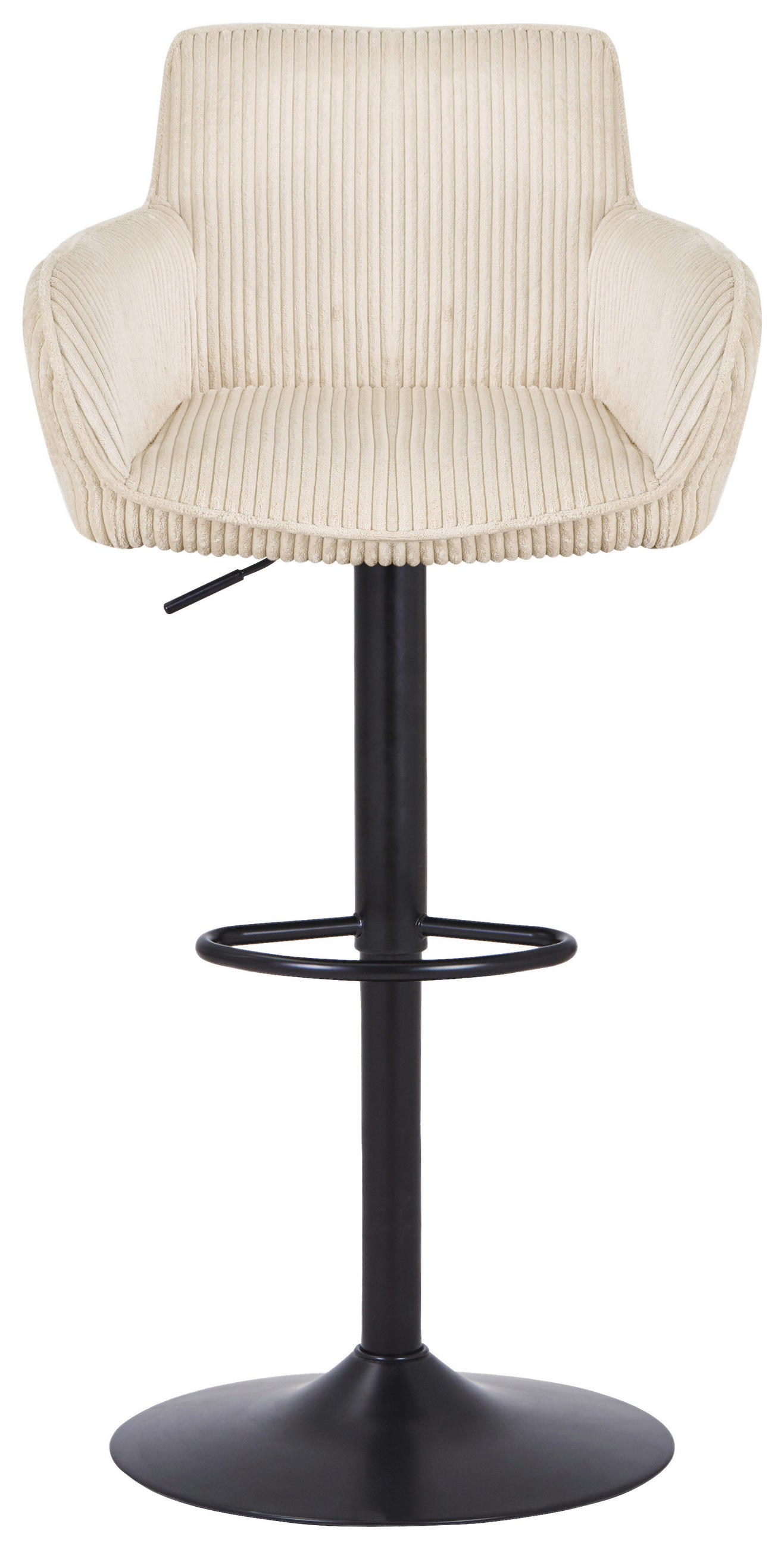 BARHOCKER in Metall, Textil Schwarz, Beige  - Beige/Schwarz, MODERN, Textil/Metall (55/91.5-113/52cm) - Livetastic