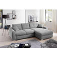 ECKSOFA in Mikrofaser Hellgrau  - Chromfarben/Hellgrau, MODERN, Kunststoff/Textil (276/193cm) - Hom`in