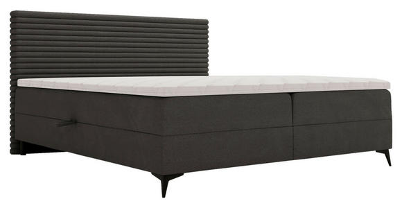 BOXBETT 180/200 cm in Dunkelgrau - Dunkelgrau/Schwarz, Design, Holz/Holzwerkstoff (180/200cm) - Xora