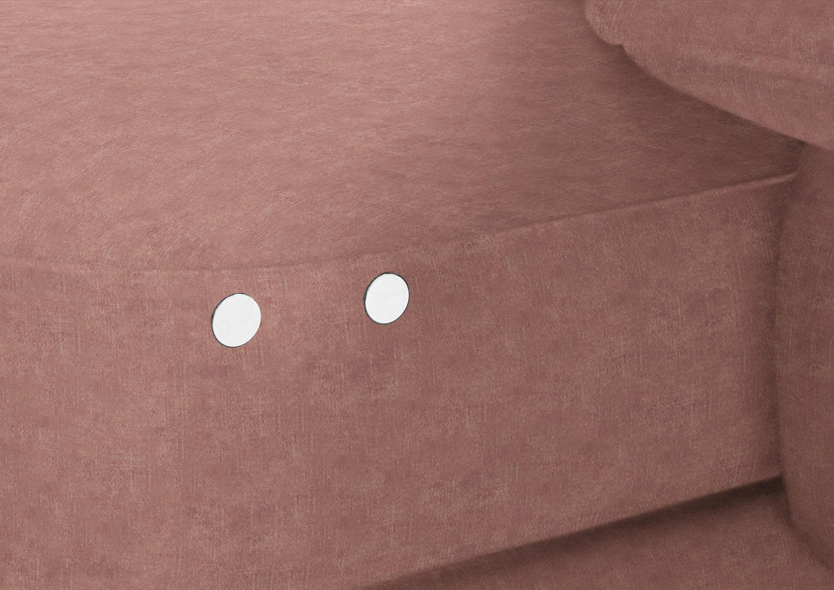 ECKSOFA in Velours Flieder  - Flieder/Schwarz, Design, Textil/Metall (310/180cm) - Dieter Knoll