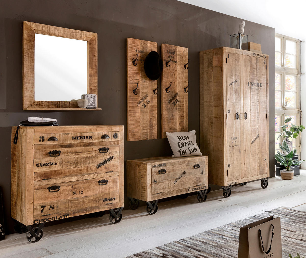 SPIEGEL 67/80/12 cm    in rechteckig  - Naturfarben, Design, Glas/Holz (67/80/12cm) - MID.YOU